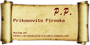 Prikosovits Piroska névjegykártya
